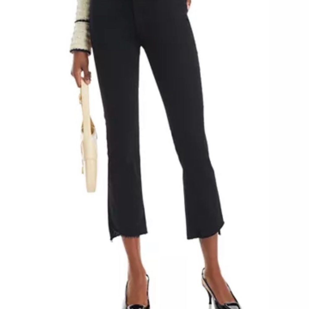 Mother 30 The Insider Crop Step Fray Not Guilty Black Cropped Flare Pants